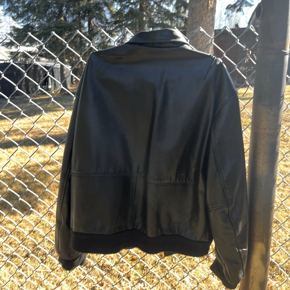 Leather Saxon jacket, black, large fit, 10 year anniversary subway patch - Picture 2 of 2